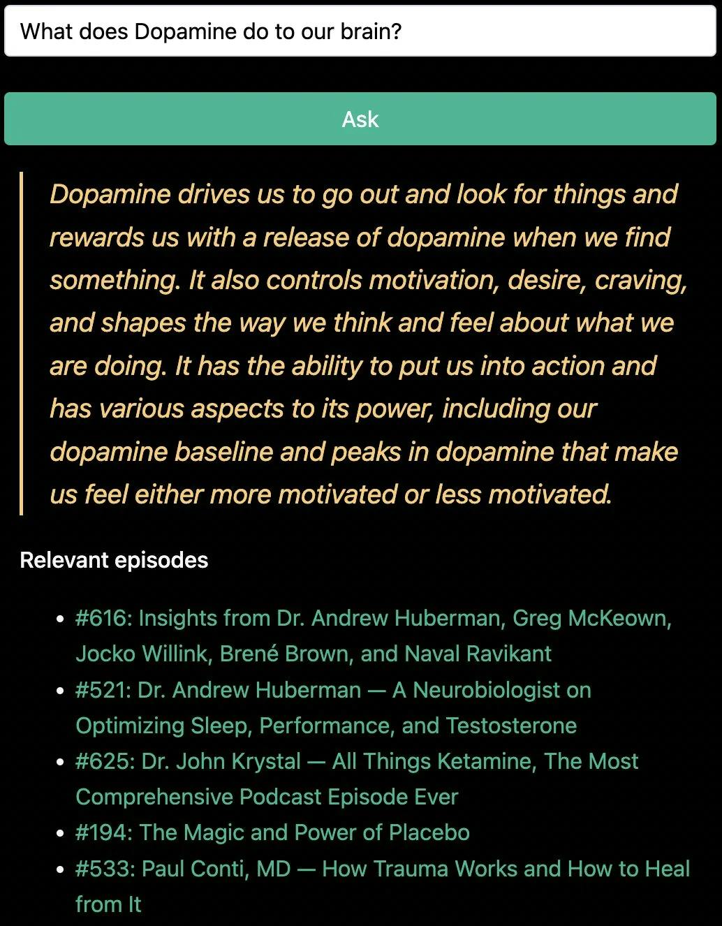 What does dopamine do to our brain?