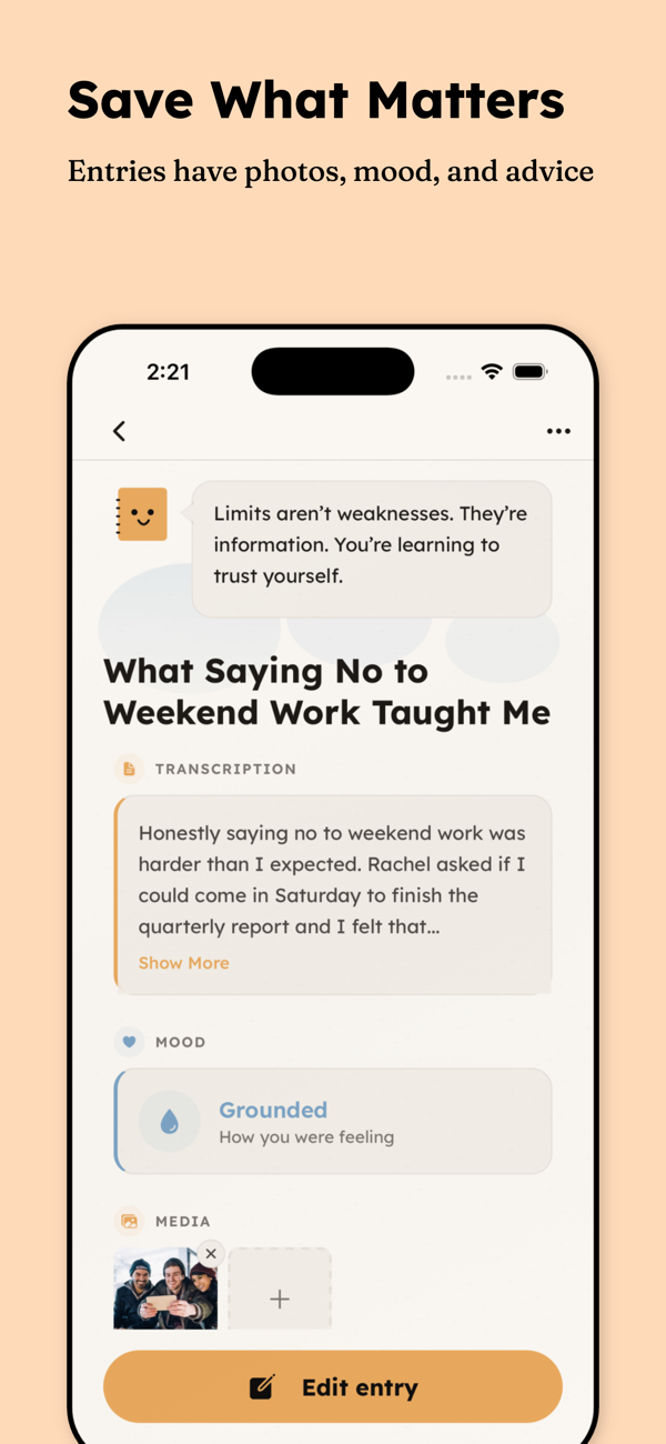 Entry with AI analysis